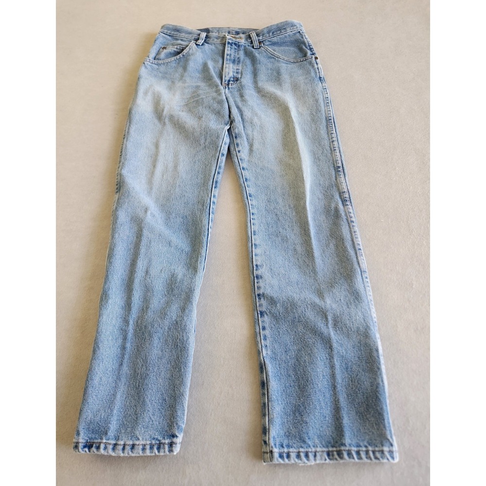 Wrangler Mens Jeans 31x30 Straight Regular Fit Blue Light Workwear Denim 96501DS